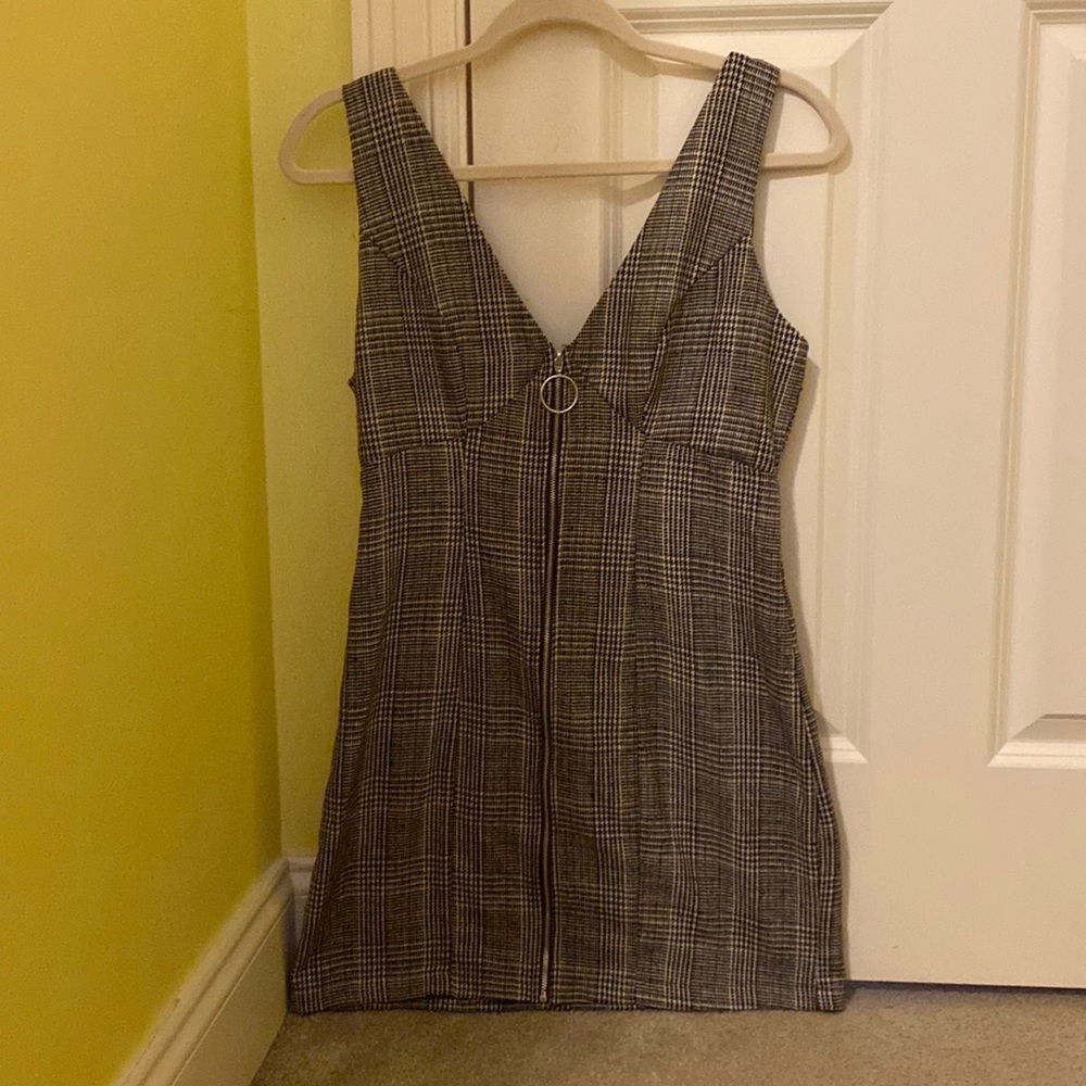 Plaid zip-up dress